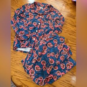 Bedhead Pajamas organic cotton pomegranate printed pajama set size medium